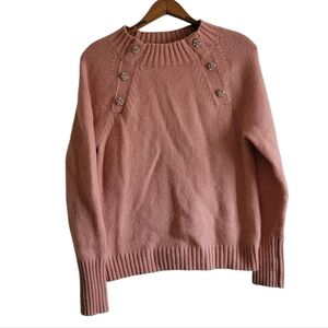 J.CREW Lambswool Blend Rhinestone Mock Neck Sweater Small